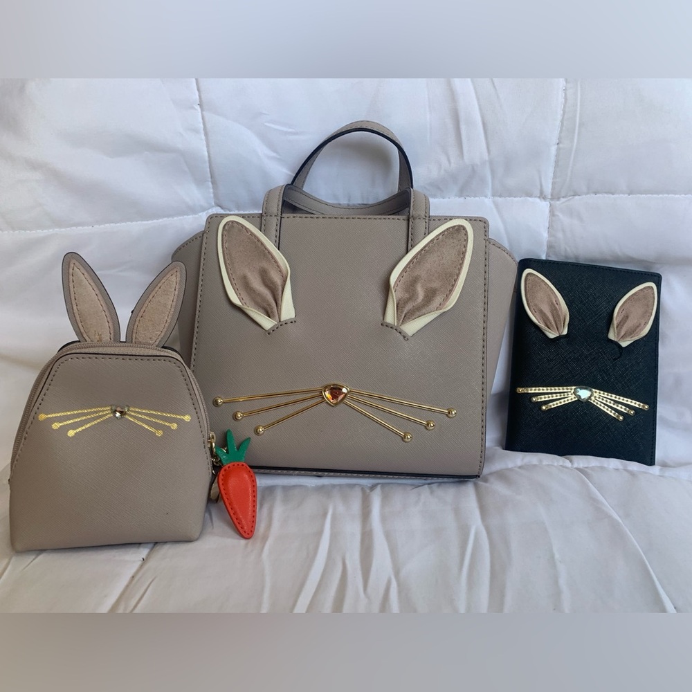 SOLD!! Kate Spade Bunny Purse with matching coin purse and passport holder